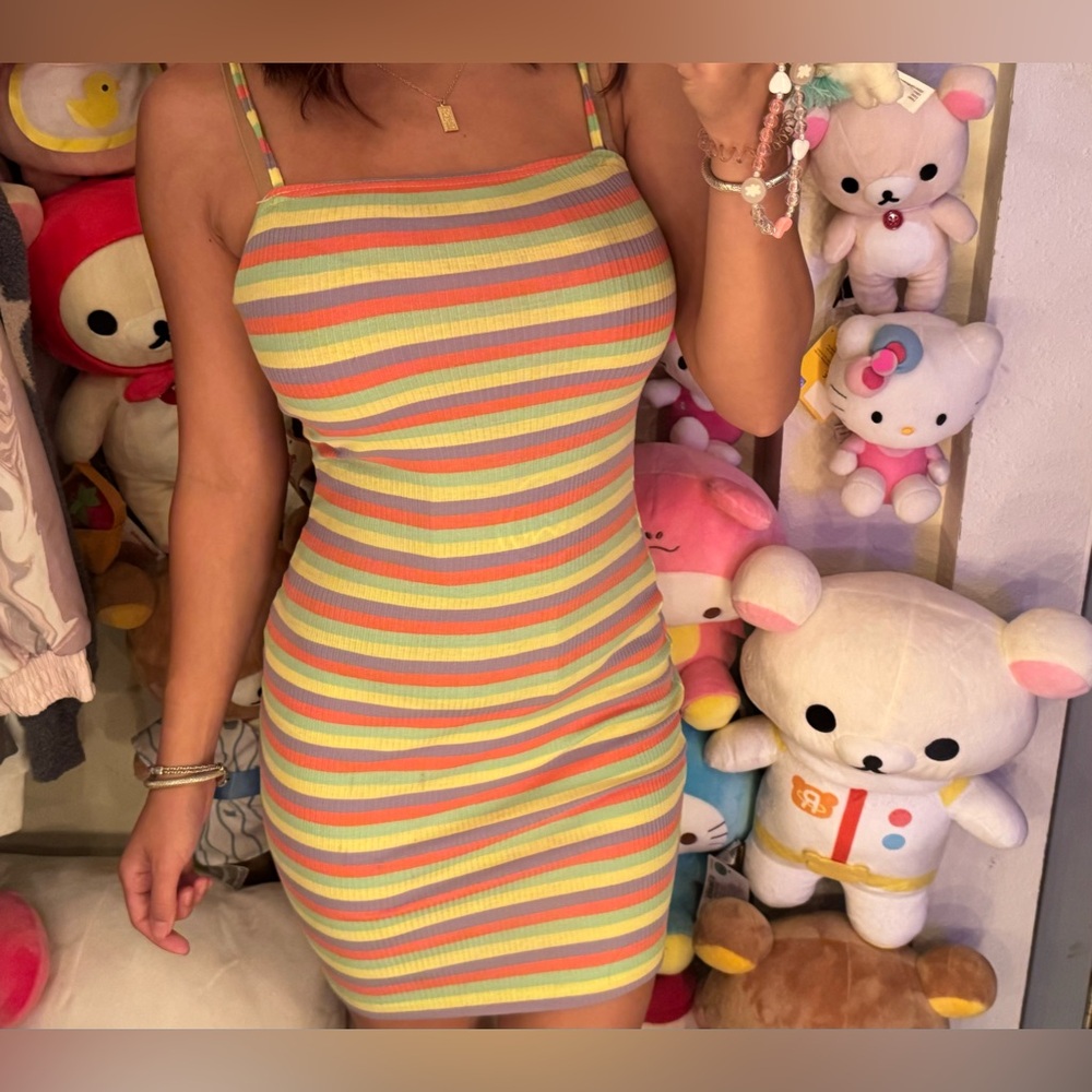 Shein ribbed striped bodycon dress XSMALL